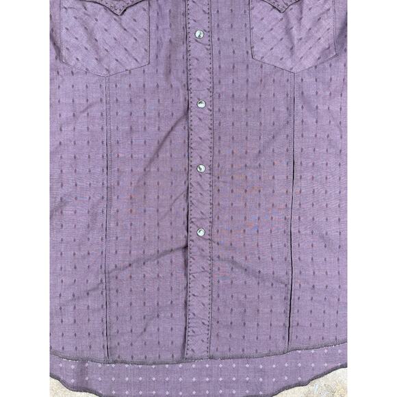 Vintage Wrangler Western Pearl Snap Shirt Brown‎ XL Long Sleeve Cowboy Rodeo - Picture 4 of 8